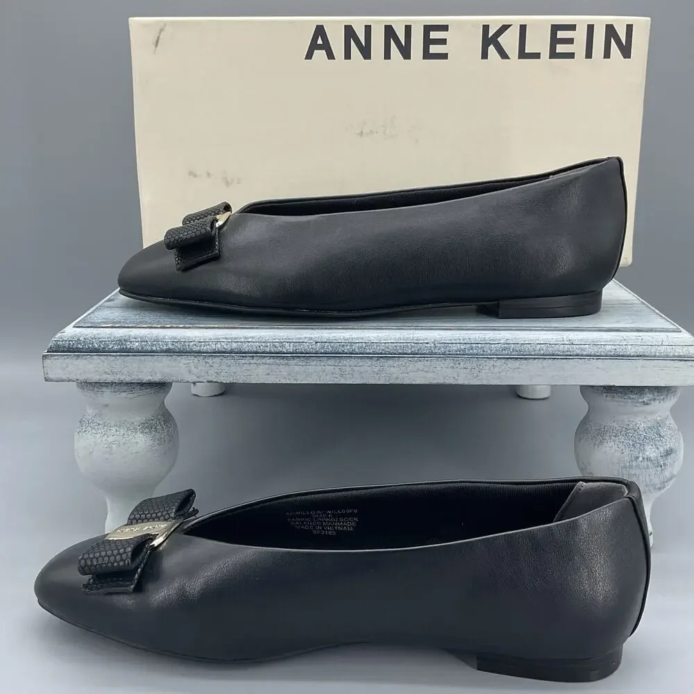 NEW Anne Klein Women’s Willow Ballet Flats Black Size 6M